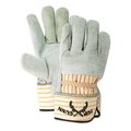 Magid Top Gunn Leather Palm and Back Gloves with Safety Cuff, 12PK TB628E